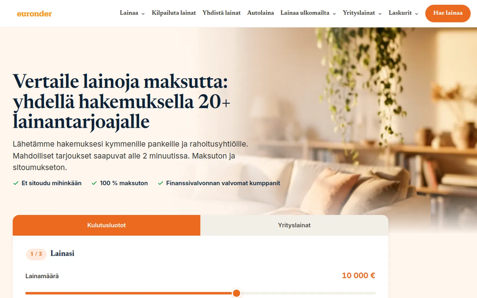 Euronder.fi — ekraanipilt