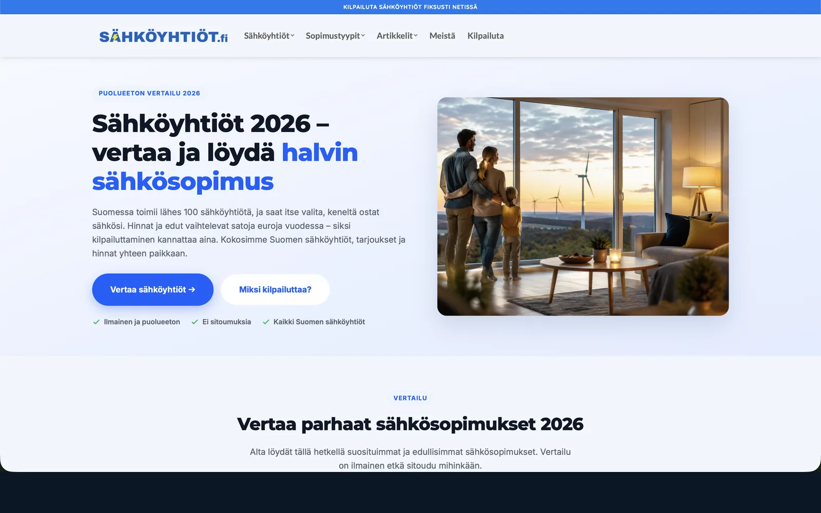 Sähköyhtiöt.fi — ekraanipilt